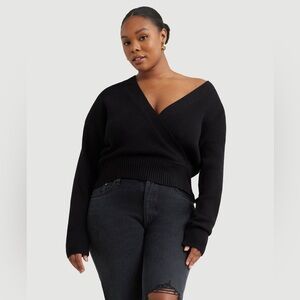 Modern Citizen Marlowe Cropped V-Neck Sweater — XL